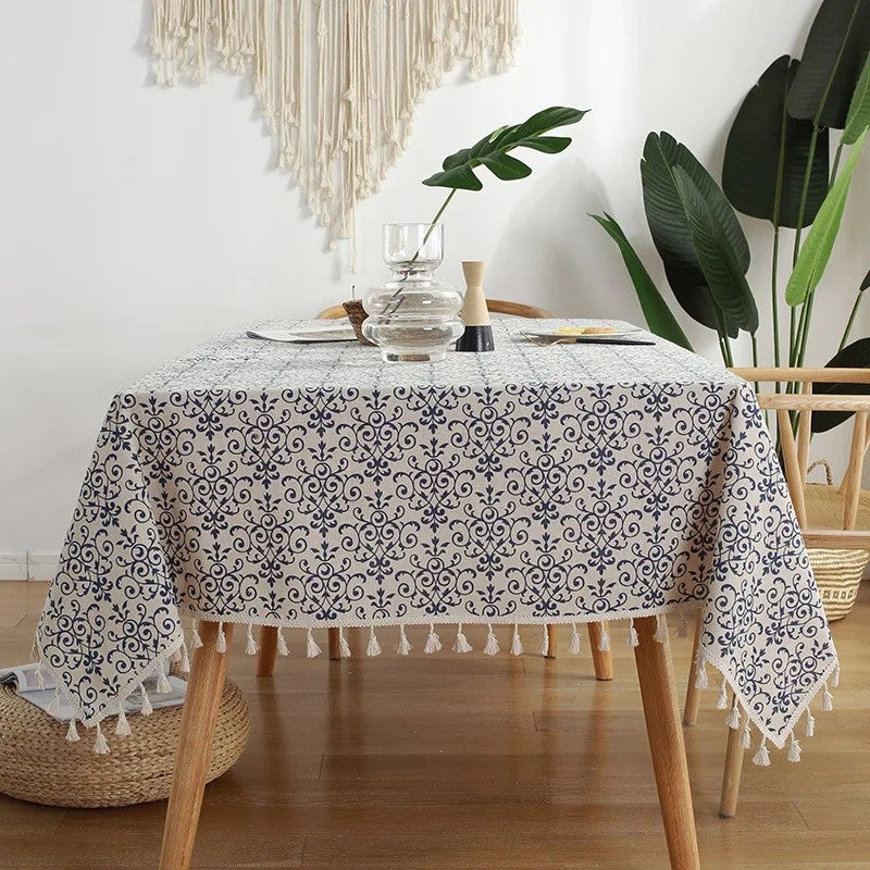 Bluejw Small Fresh Embroidered Linen Tablecloths for Home Use for Wedding Hotel Party Restaurant Events - Image 1
